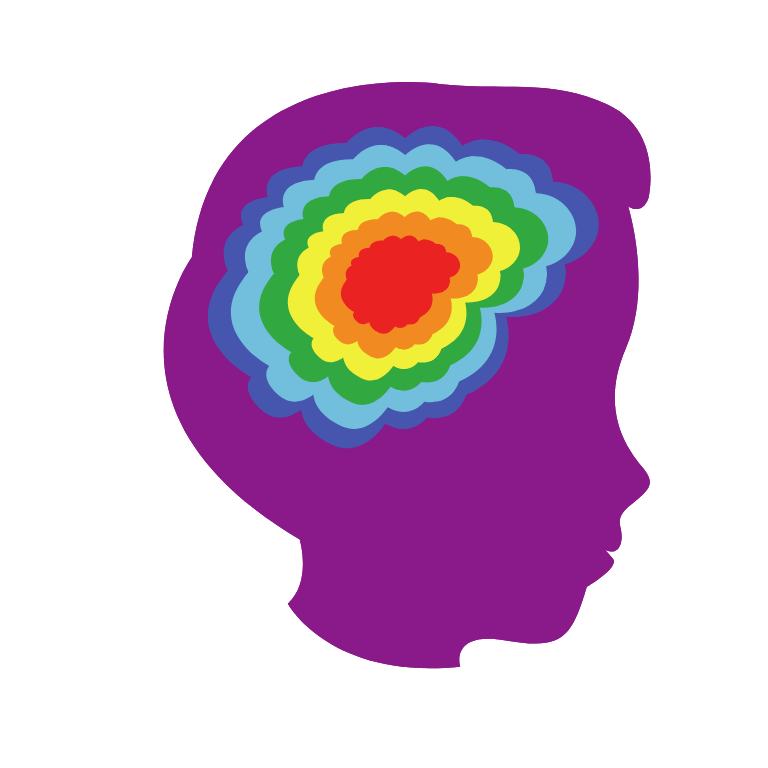 Purple graphic of child's head representing autism.